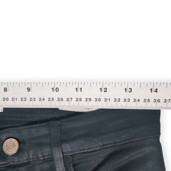 FRAME Le High Straight Coated Jeans Pine Green Denim Size 29 - Picture 3 of 10